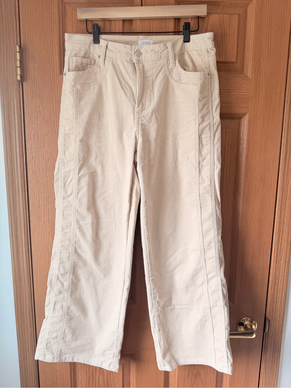 Time and Tru Cream Corduroy Wide-Leg Women's Pants